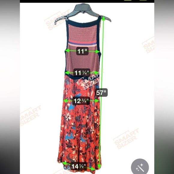 Anthropologie Aldomartins M* Red Floral Cheetah Print Natasha Maxi Sweater Dress - Picture 9 of 11